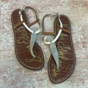 EUC Sam Edelman Brown and Silver Sandals